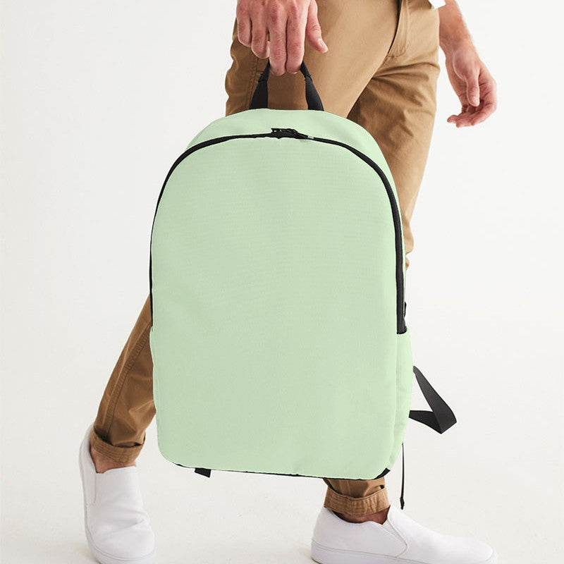 Light Fully-Muted Lime Waterproof Backpack (GL2-FM-LI) - Man Holding CloseUp