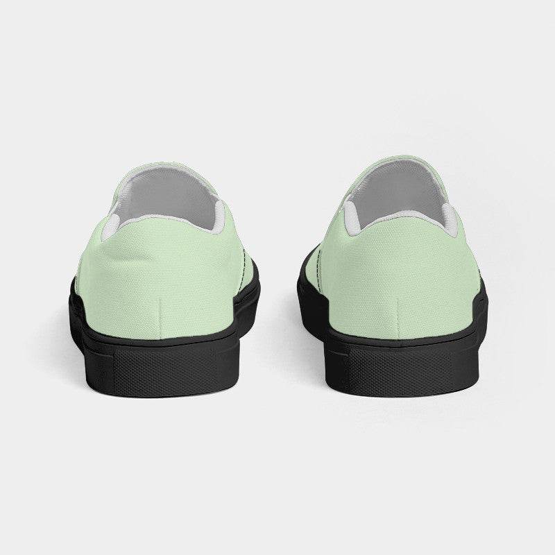 Light Fully-Muted Lime Women's Slip-On Canvas Sneakers (GL2-FM-LI) - Back