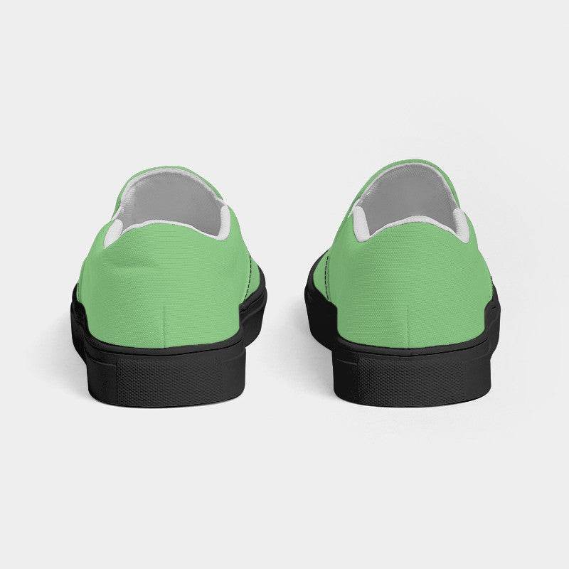 Light Green Women's Slip-On Canvas Sneakers (GL1-ME-LI) - Back