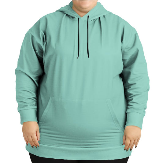 Light Medium Blue-Green Hoodie PLUS (BG-ME-LI) - Woman Front PLUS