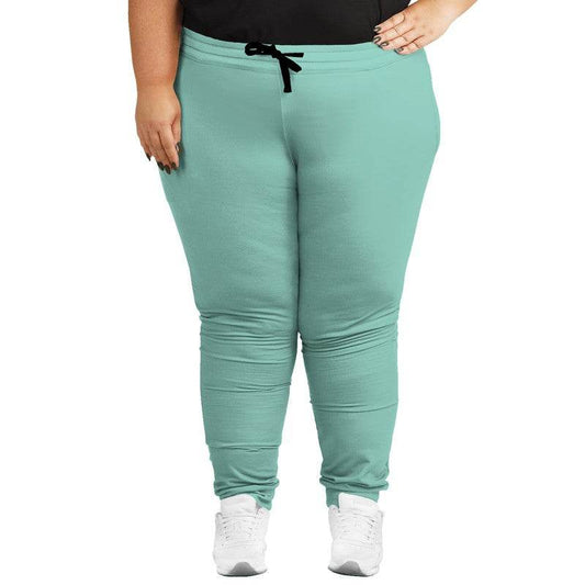 Light Medium Blue-Green Joggers PLUS (BG-ME-LI) - Woman Front PLUS