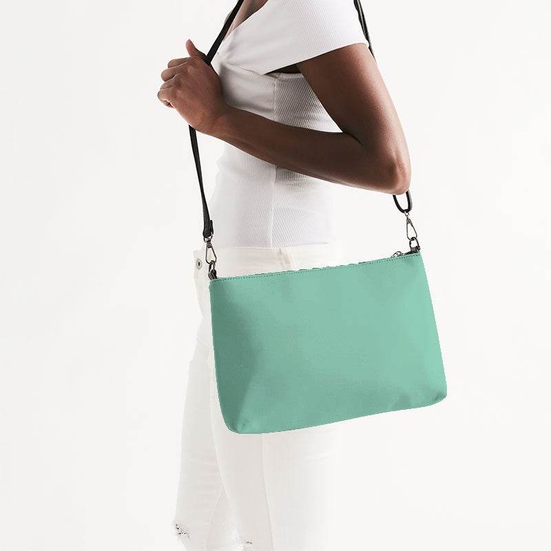 Light Medium Blue-Green Zip Pouch (BGG1-ME-LI) - Side CloseUp