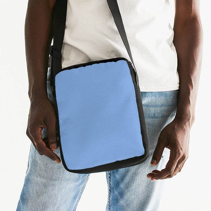 Light Medium Blue Messenger Pouch (IB2-ME-LI) - Man Front CloseUp