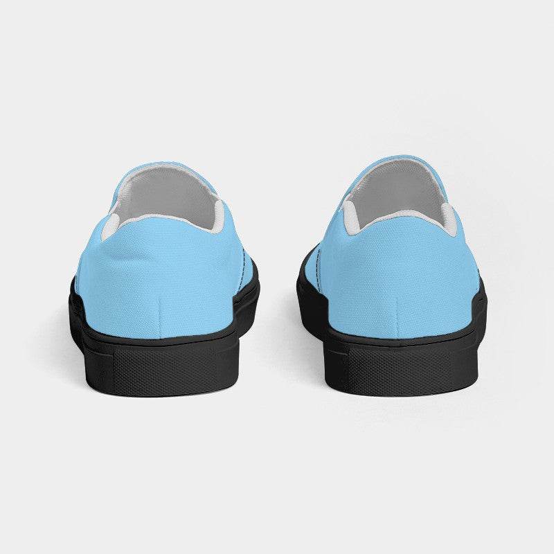 Light Medium Cyan Women's Slip-On Canvas Sneakers (BC1-ME-LI) - Back