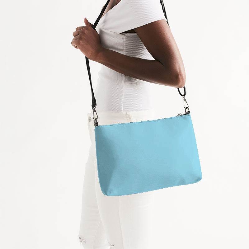 Light Medium Cyan Zip Pouch (BC3-ME-LI) - Side CloseUp