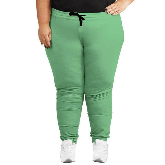 Light Medium Green Joggers PLUS (G-ME-LI) - Woman Front PLUS