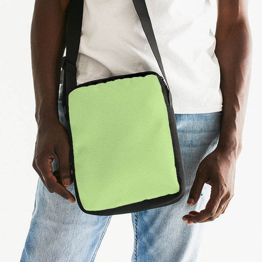 Light Medium Lime Messenger Pouch (GL3-ME-LI) - Man Front CloseUp