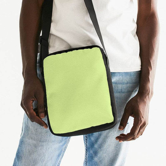 Light Medium Lime Messenger Pouch (L-ME-LI) - Man Front CloseUp