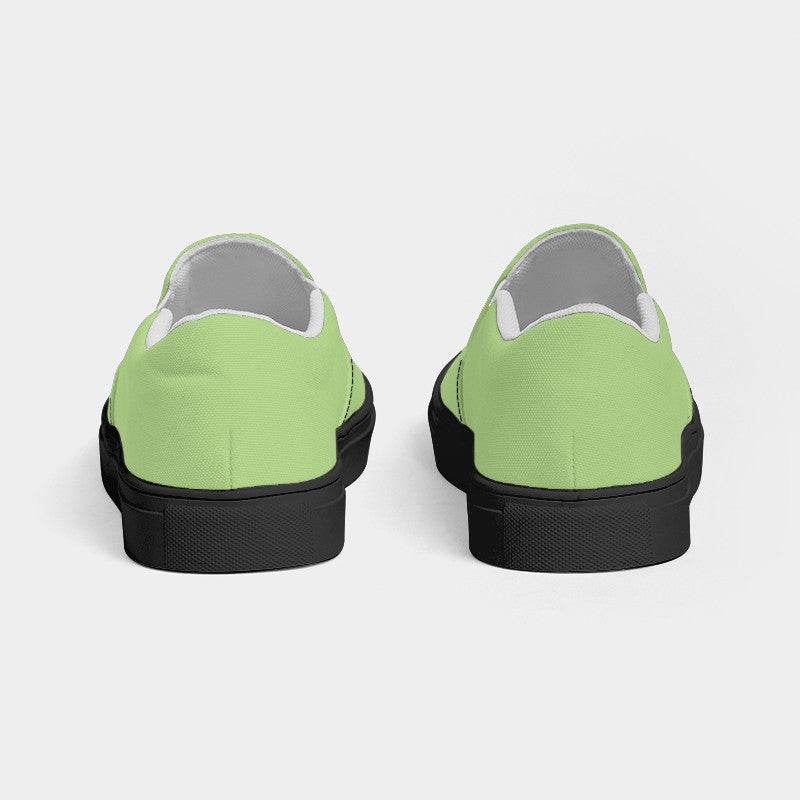 Light Medium Lime Women's Slip-On Canvas Sneakers (GL3-ME-LI) - Back