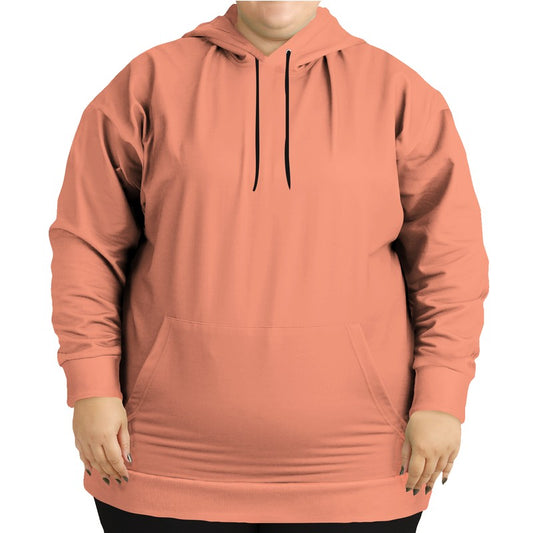 Light Medium Orange Hoodie PLUS (OR3-ME-LI) - Woman Front PLUS