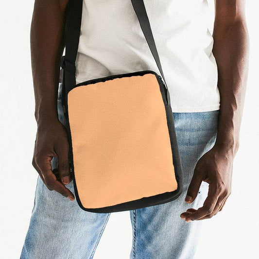 Light Medium Orange Messenger Pouch (O-ME-LI) - Man Front CloseUp
