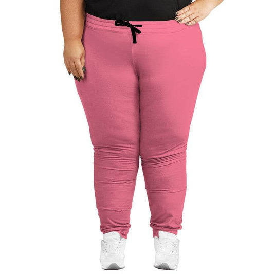 Light Medium Pink Joggers PLUS (RPI3-ME-LI) - Woman Front PLUS