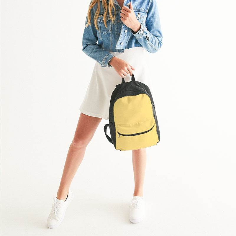 Light Medium Yellow Canvas Backpack (Y-ME-LI) - Woman