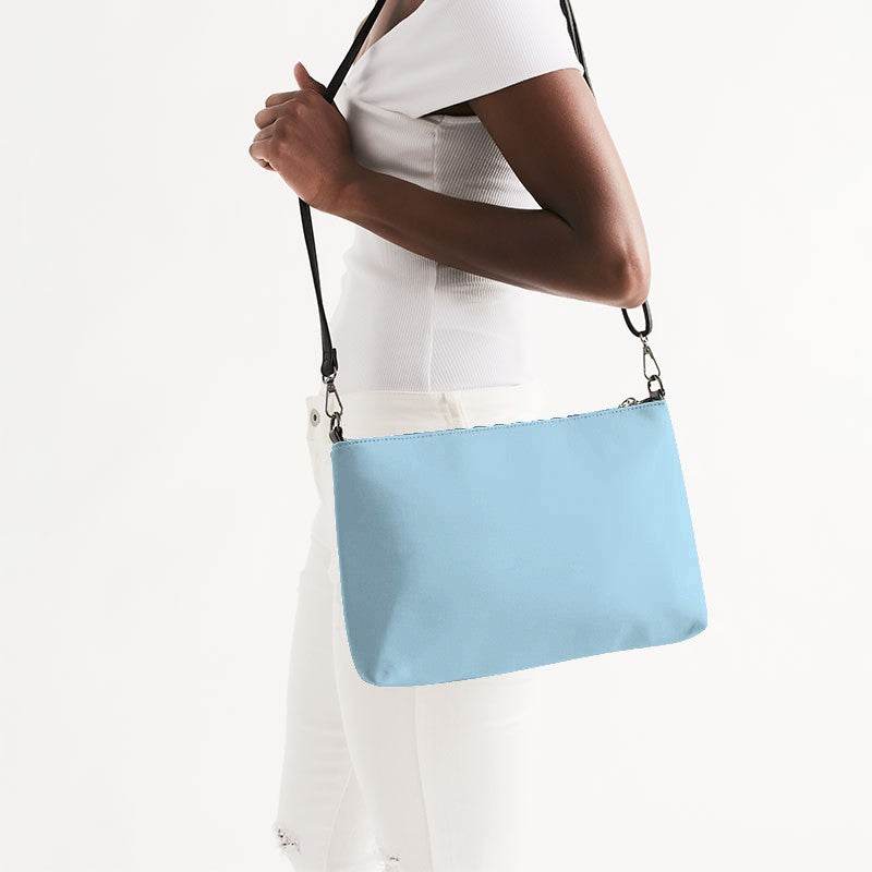 Light Muted Cyan Zip Pouch (BC2-MU-LI) - Side CloseUp