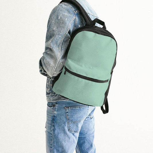 Light Muted Green Canvas Backpack (BGG2-MU-LI) - Man Back CloseUp
