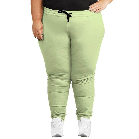 Light Muted Lime Joggers PLUS (L-MU-LI) - Woman Front PLUS