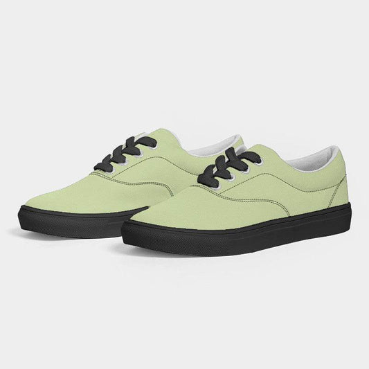 Light Muted Lime Women's Canvas Sneakers (L-MU-LI) - Side 3