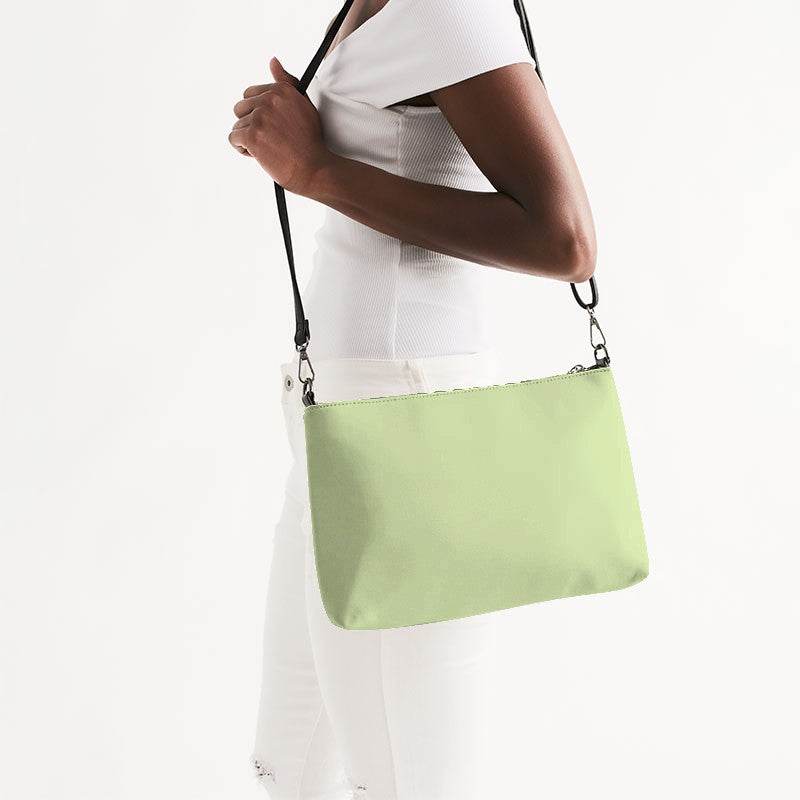 Light Muted Lime Zip Pouch (L-MU-LI) - Side CloseUp