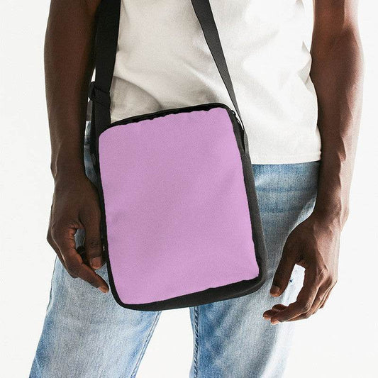 Light Muted Magenta Messenger Pouch (M-MU-LI) - Man Front CloseUp