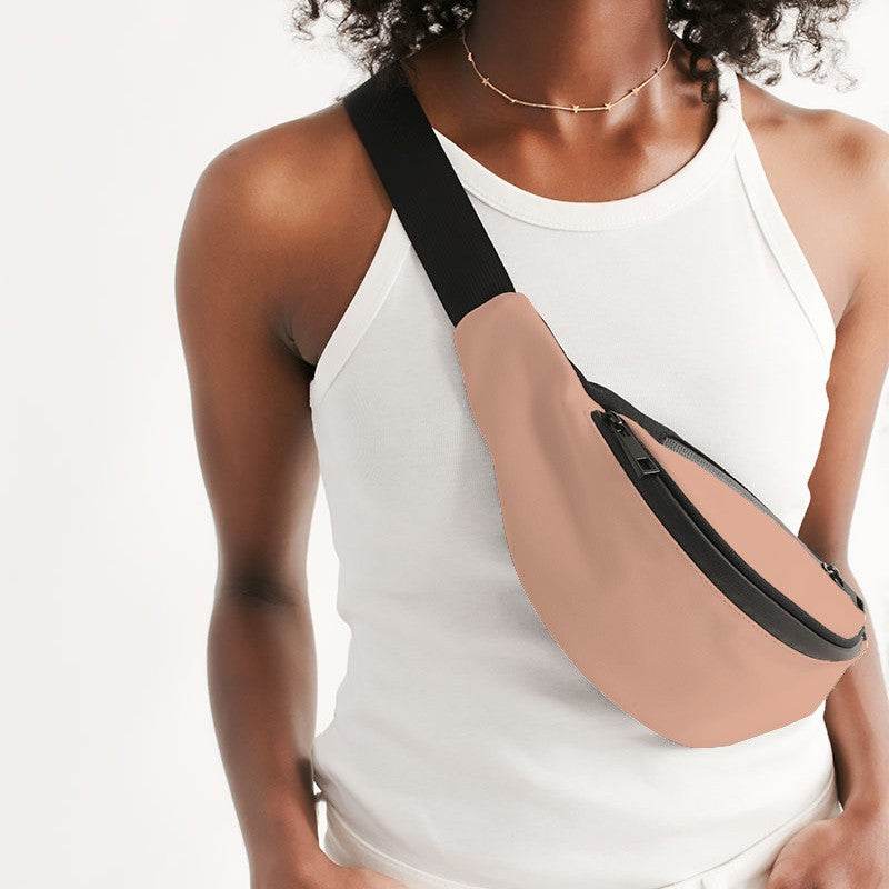 Light Muted Orange Belt Bag (OR2-MU-LI) - Woman Front CloseUp