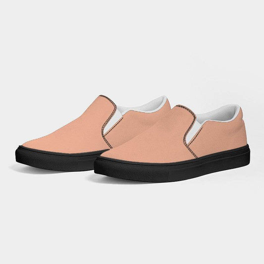 Light Muted Orange Men's Slip-On Canvas Sneakers (OR2-MU-LI) - Side 3