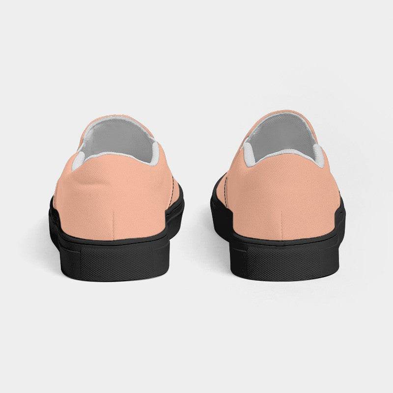 Light Muted Orange Women's Slip-On Canvas Sneakers (OR2-MU-LI) - Back