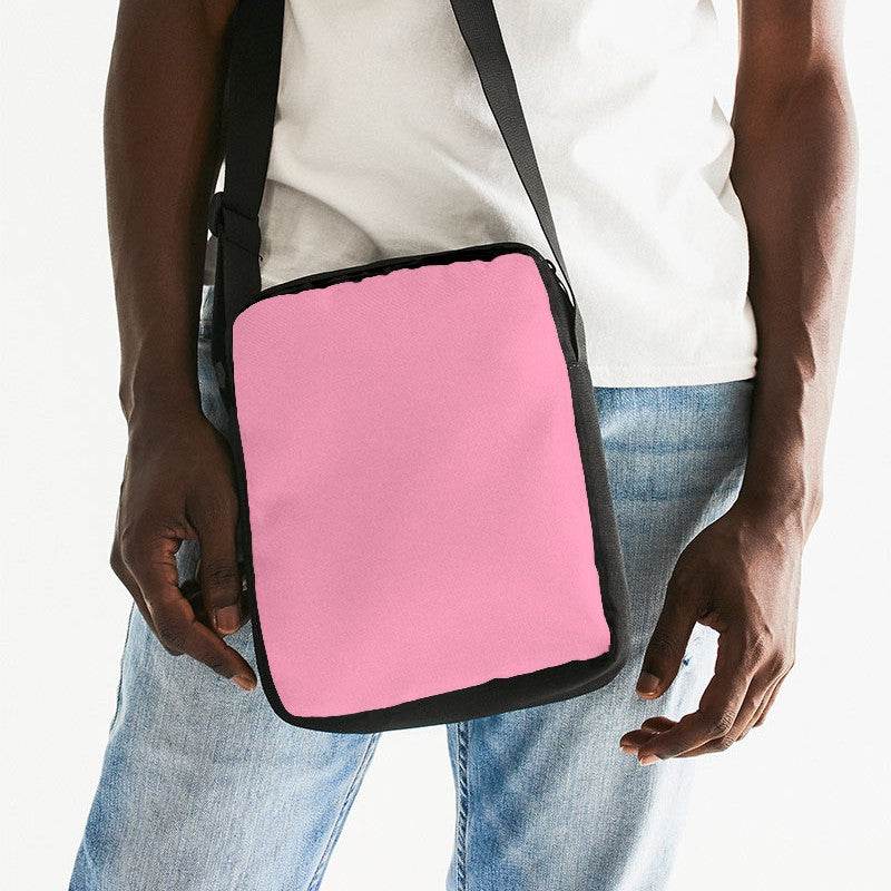 Light Muted Pink Messenger Pouch (PI-MU-LI) - Man Front CloseUp