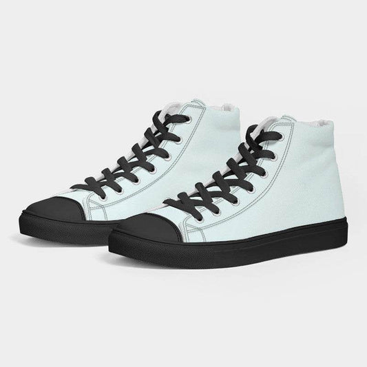 Light Neutral Blue-Green Women's High-Top Canvas Sneakers (CBG2-NE-LI) - Side 3