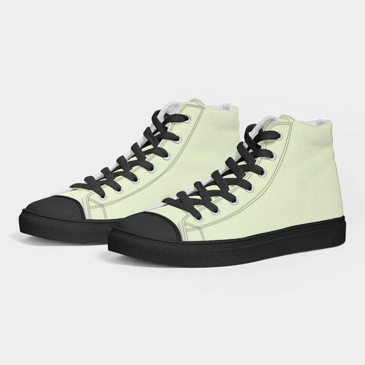 Light Neutral Lime Women's High-Top Canvas Sneakers (L-NE-LI) - Side 3
