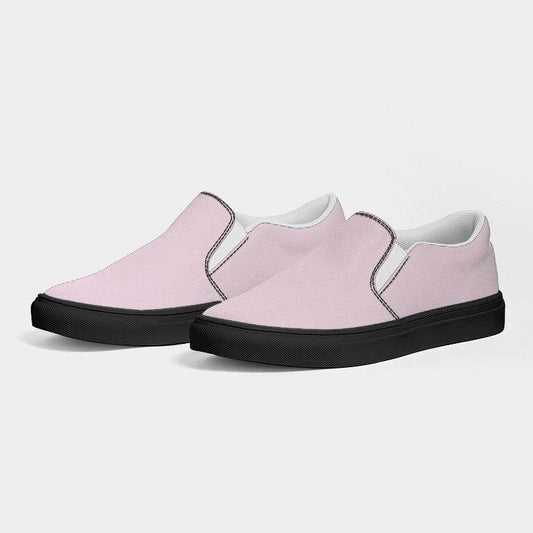 Light Neutral Magenta Men's Slip-On Canvas Sneakers (PIM2-NE-LI) - Side 3
