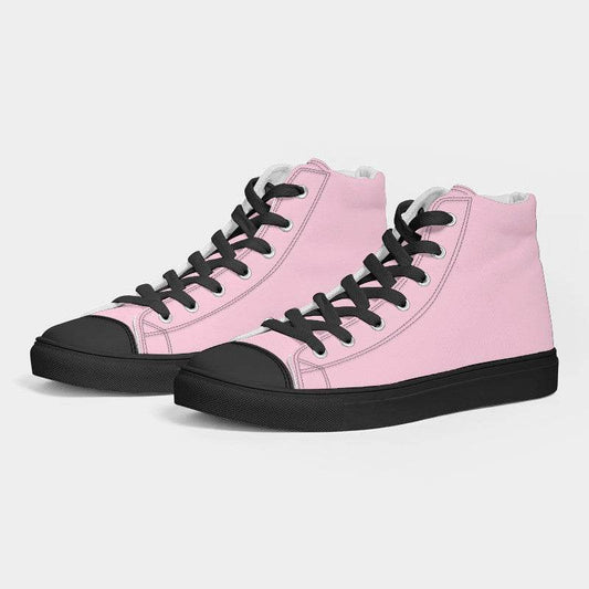 Light Neutral Magenta Women's High-Top Canvas Sneakers (PIM2-NE-LI) - Side 3