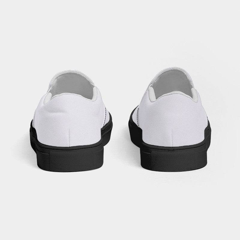 Light Neutral Purple Women's Slip-On Canvas Sneakers (PU-NE-LI) - Back