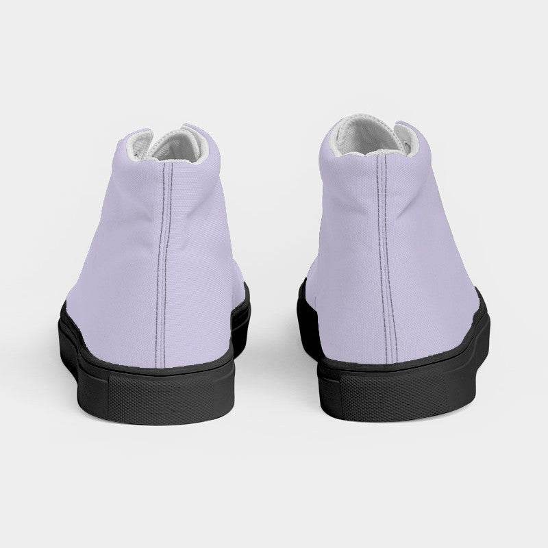 Light Purple Men's High-Top Canvas Sneakers (PU-FM-LI) - Back