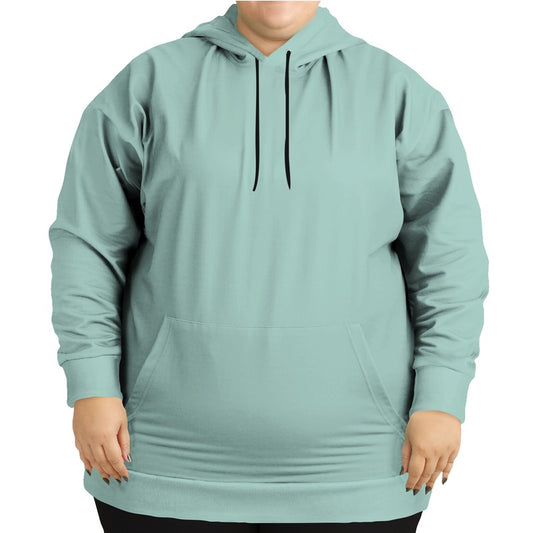 Lightened Fully-Muted Blue-Green Hoodie PLUS (BG-FM-LG) - Woman Front PLUS