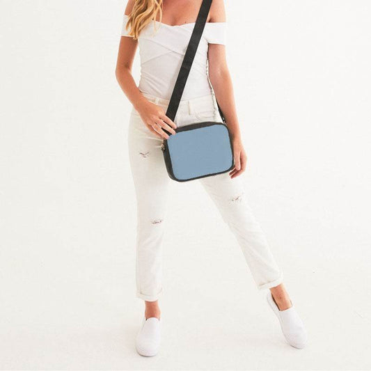 Lightened Fully-Muted Blue Crossbody Bag (B-FM-LG) - Woman Front