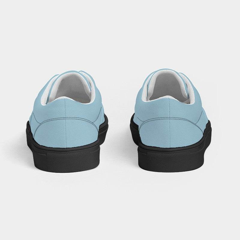 Lightened Fully-Muted Cyan Women's Canvas Sneakers (BC2-FM-LG) - Back