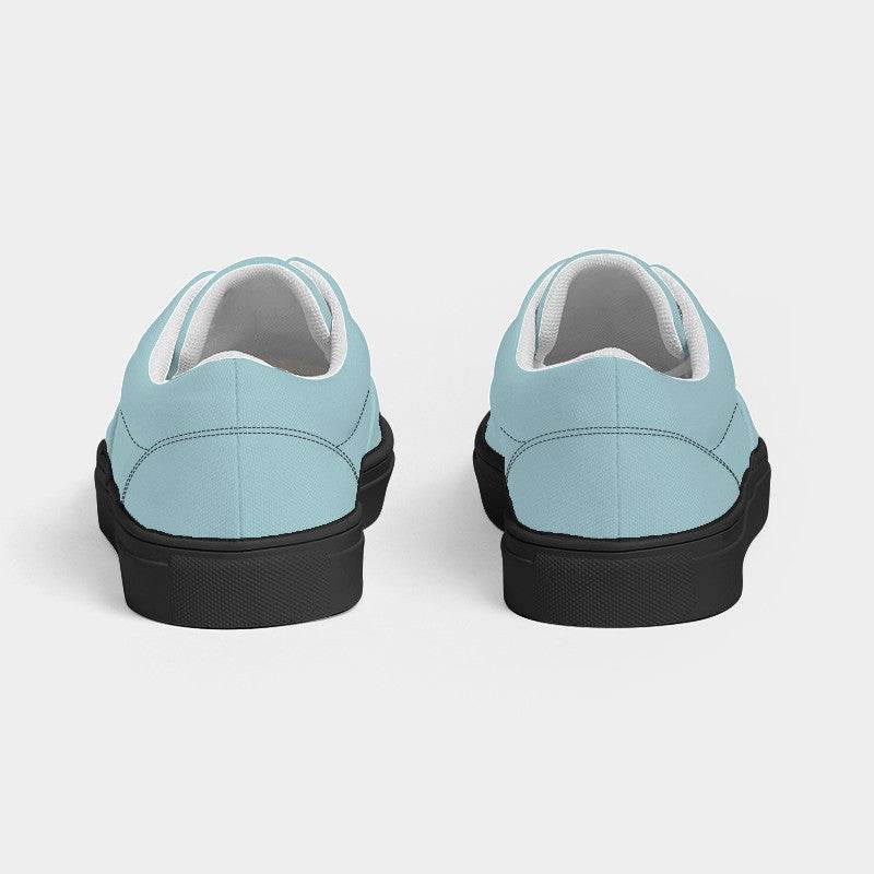 Lightened Fully-Muted Cyan Women's Canvas Sneakers (C-FM-LG) - Back