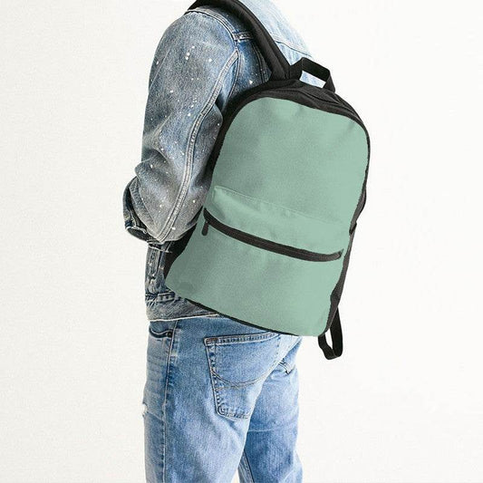 Lightened Fully-Muted Green Canvas Backpack (BGG2-FM-LG) - Man Back CloseUp