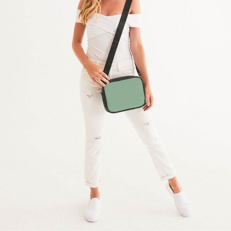 Lightened Fully-Muted Green Crossbody Bag (G-FM-LG) - Woman Front