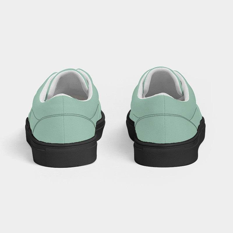 Lightened Fully-Muted Green Women's Canvas Sneakers (BGG2-FM-LG) - Back