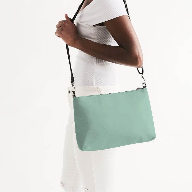 Lightened Fully-Muted Green Zip Pouch (BGG2-FM-LG) - Side CloseUp