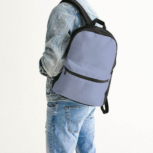 Lightened Fully-Muted Indigo Canvas Backpack (I-FM-LG) - Man Back CloseUp
