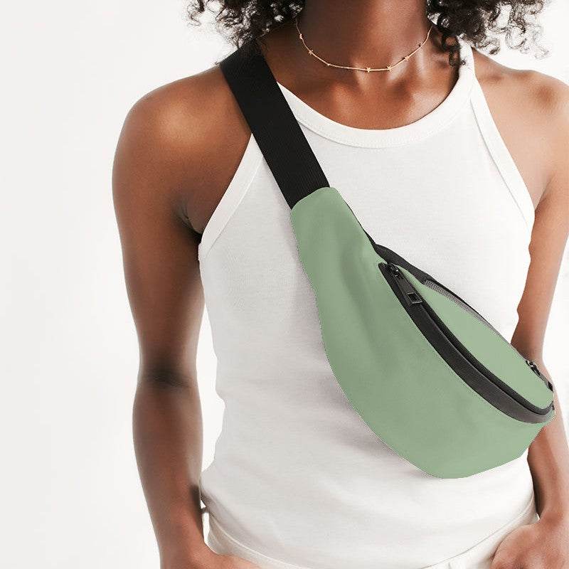 Lightened Fully-Muted Lime Belt Bag (GL2-FM-LG) - Woman Front CloseUp