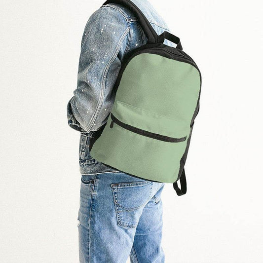 Lightened Fully-Muted Lime Canvas Backpack (GL2-FM-LG) - Man Back CloseUp