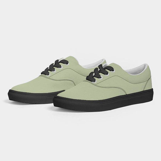 Lightened Fully-Muted Lime Women's Canvas Sneakers (L-FM-LG) - Side 3