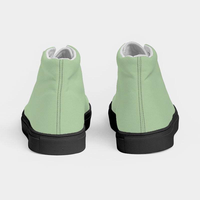Lightened Fully-Muted Lime Women's High-Top Canvas Sneakers (GL2-FM-LG) - Back