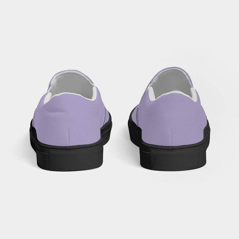 Lightened Fully-Muted Purple Men's Slip-On Canvas Sneakers (PU-FM-LG) - Back