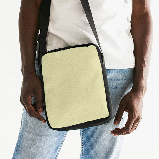 Lightened Fully-Muted Yellow Messenger Pouch (LY2-FM-LG) - Man Front CloseUp