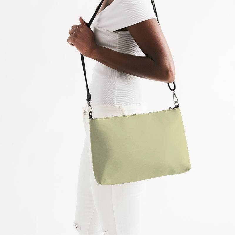 Lightened Fully-Muted Yellow Zip Pouch (LY2-FM-LG) - Side CloseUp