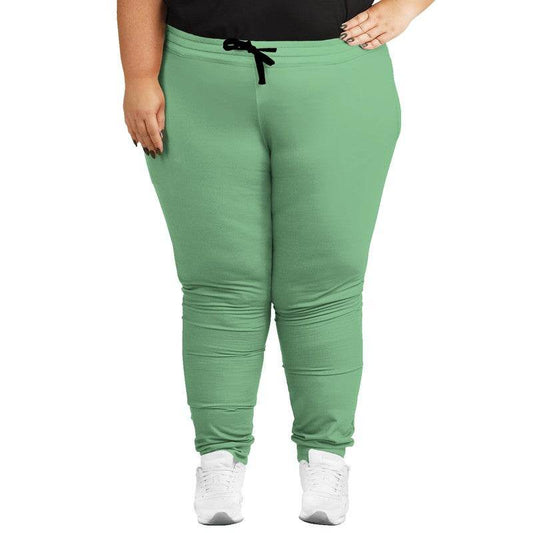 Lightened Muted Green Joggers PLUS (G-MU-LG) - Woman Front PLUS